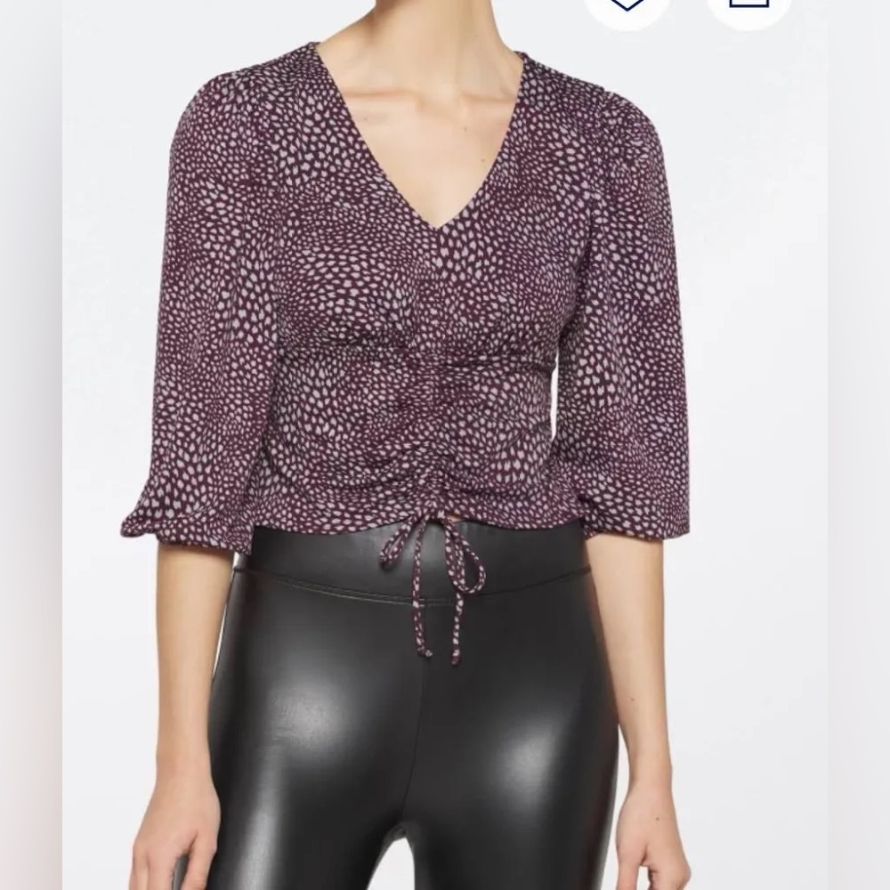 The General Good Purple Half Sleeve Blouse